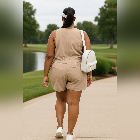 Sporty Athleta 1XL Casual Atleasure Soft Stretch Pull-On Playsuit Romper New - Picture 2 of 7